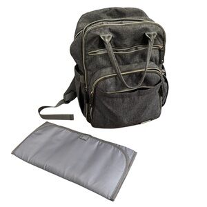 INIUNIU Gray Canvas Multi-compartment / Pockets Adjustable Strap Diaper Backpack